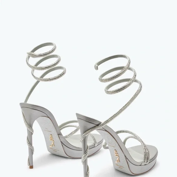 Rene Caovilla MARGOT SILVER PLATFORM SANDAL 120 - Picture 4 of 11